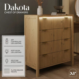 X Rocker Xr Living Dakota Chest Of Four Drawers With App Controlled Led Lights - Wild Oak - thumbnail 2