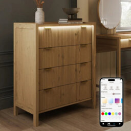X Rocker Xr Living Dakota Chest Of Four Drawers With App Controlled Led Lights - Wild Oak - thumbnail 1