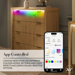 X Rocker Xr Living Dakota Chest Of Four Drawers With App Controlled Led Lights - Wild Oak - thumbnail 4
