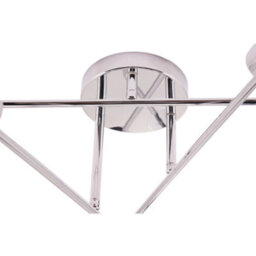 Happy Homewares Industrial Designer Styled Polish Chrome Ceiling Light With Straight Metal Arms - thumbnail 5
