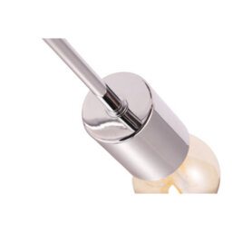 Happy Homewares Industrial Designer Styled Polish Chrome Ceiling Light With Straight Metal Arms - thumbnail 3