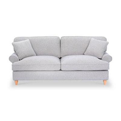 Alfie Woven Light Grey 4 Seater Sofa For Living Room - Fully Assembled By Roseland Furniture - image 1