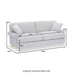 Alfie Woven Light Grey 4 Seater Sofa For Living Room - Fully Assembled By Roseland Furniture - thumbnail 5