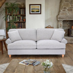 Alfie Woven Light Grey 4 Seater Sofa For Living Room - Fully Assembled By Roseland Furniture - thumbnail 2