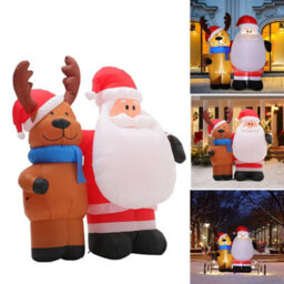 Living And Home 4.9Ft Led Christmas Inflatable Decoration Blow Up Santa Claus And Reindeer Outdoor Xmas Decor - thumbnail 5