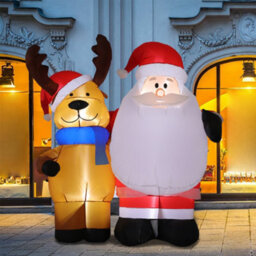 Living And Home 4.9Ft Led Christmas Inflatable Decoration Blow Up Santa Claus And Reindeer Outdoor Xmas Decor - thumbnail 2