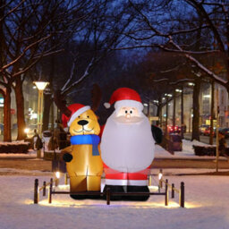 Living And Home 4.9Ft Led Christmas Inflatable Decoration Blow Up Santa Claus And Reindeer Outdoor Xmas Decor - thumbnail 3
