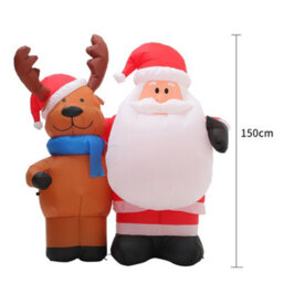 Living And Home 4.9Ft Led Christmas Inflatable Decoration Blow Up Santa Claus And Reindeer Outdoor Xmas Decor - thumbnail 7