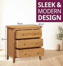 Hallowood Furniture Hereford Chest Of 3 Drawers - thumbnail 3