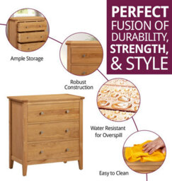 Hallowood Furniture Hereford Chest Of 3 Drawers - thumbnail 2