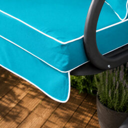 Alfresia Roma 3-Seater Swing Seat Charcoal Frame With Luxury Teal Cushions - thumbnail 5