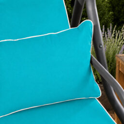Alfresia Roma 3-Seater Swing Seat Charcoal Frame With Luxury Teal Cushions - thumbnail 4
