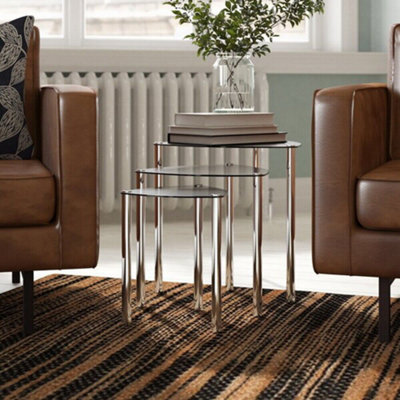 Aspect Furniture Arena Set Of 3 Nesting Tables-Clear - image 1
