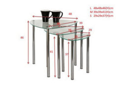 Aspect Furniture Arena Set Of 3 Nesting Tables-Clear - thumbnail 4