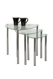 Aspect Furniture Arena Set Of 3 Nesting Tables-Clear - thumbnail 2