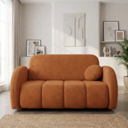 Viva Comfy Iii Orange Sofa Bed With Storage Compartment Living Room Chipboard Metal Legs Wooden Frame 152X103X85Cm