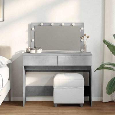 Walplus Dressing Table With Led Concrete Grey 100X40X120 Cm - image 1