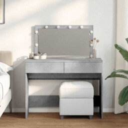 Walplus Dressing Table With Led Concrete Grey 100X40X120 Cm - thumbnail 1