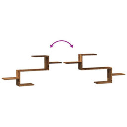 Berkfield Wall Shelf Old Wood 104X15X49 Cm Engineered Wood - thumbnail 7