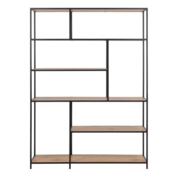 Furniture To Go Seaford  Bookcase With 5 Shelves In Black And Oak - thumbnail 2