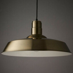 Hanging Ceiling Pendant Light Gloss Brass Industrial Dish Lamp Bulb Holder Kit - thumbnail 5