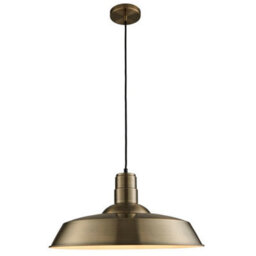 Hanging Ceiling Pendant Light Gloss Brass Industrial Dish Lamp Bulb Holder Kit - thumbnail 4