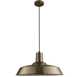 Hanging Ceiling Pendant Light Gloss Brass Industrial Dish Lamp Bulb Holder Kit - thumbnail 3