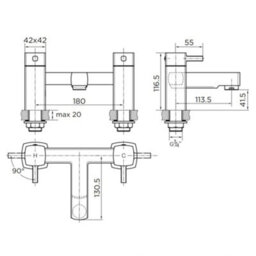 Bubly Bathrooms Complete Modern Bathroom Suite: 1700mm Bath, 550mm Vanity Unit, Wc, Thermostatic Shower & Chrome Taps - thumbnail 5