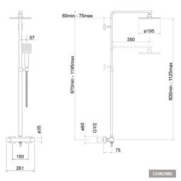 Bubly Bathrooms Complete Modern Bathroom Suite: 1700mm Bath, 550mm Vanity Unit, Wc, Thermostatic Shower & Chrome Taps - thumbnail 8