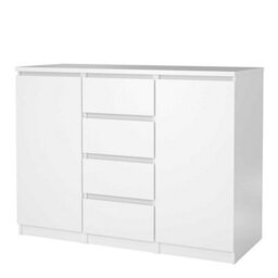 Wyld Haus Budapest White Gloss Wooden Sideboard 4 Drawers 2 Doors - thumbnail 5