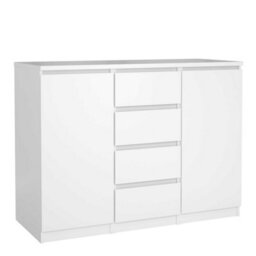 Wyld Haus Budapest White Gloss Wooden Sideboard 4 Drawers 2 Doors - thumbnail 3