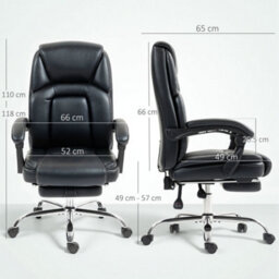 Homcom Office Chair, Computer Desk Chair With Spring Cushion, Black - thumbnail 3