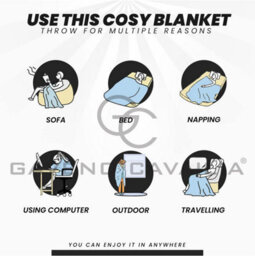 Gc Gaveno Cavailia Sherpa Snug Blanket 200X240 Black ,soft Thermal Warm Cosy Throw Blanket For Sofas Large Bed & Settee - thumbnail 5