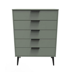 Fuji 5 Drawer Chest Of Drawers In Reed Green (Ready Assembled) - thumbnail 1