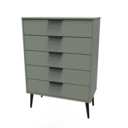 Fuji 5 Drawer Chest Of Drawers In Reed Green (Ready Assembled) - thumbnail 3