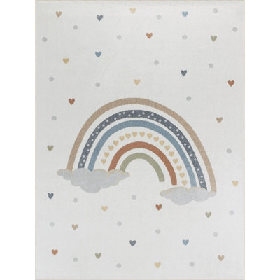 Livabliss Lillian-Kids Beige Orange Blue Green Washable Rug For Children's Rooms 120 X 170 Cm Easy Care, Non Shedding - image 1