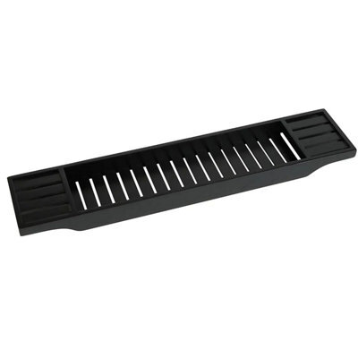 Almineez Black Bamboo Wood Bath Tub Caddy Rack Tray, Water Resistant Bathroom Shelf Tidy Tray Storage Shelf Organiser - image 1