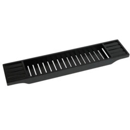 Almineez Black Bamboo Wood Bath Tub Caddy Rack Tray, Water Resistant Bathroom Shelf Tidy Tray Storage Shelf Organiser