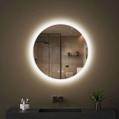 Fascinate 60Cm Round Led Bathroom Mirror - Tempered Glass, Anti-Fog, 3-Tone Dimmable Backlit Circular Wall Mirror, Ip44 Rated - image 1