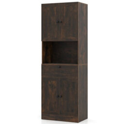 171.5 Cm Tall Bathroom Cabinet Freestanding Storage Cabinet - thumbnail 4