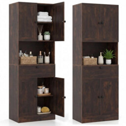 171.5 Cm Tall Bathroom Cabinet Freestanding Storage Cabinet - thumbnail 1