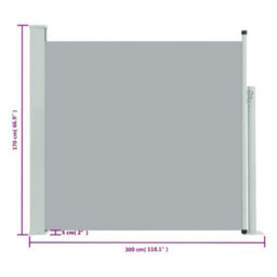 Walplus Patio Retractable Side Awning Garden Sun Shade Canopy Gazebo For Back Door, Porch, Patio 170X300 Cm Grey - thumbnail 8