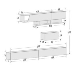 Decorotika Boston  Moduler Modern Tv Unit Wall Mount Customizable Layout High Gloss White - thumbnail 6