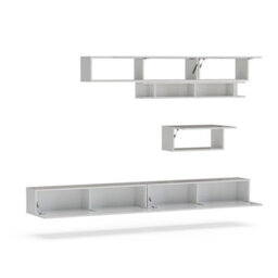 Decorotika Boston  Moduler Modern Tv Unit Wall Mount Customizable Layout High Gloss White - thumbnail 5
