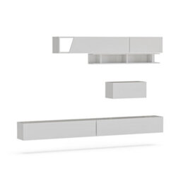 Decorotika Boston  Moduler Modern Tv Unit Wall Mount Customizable Layout High Gloss White - thumbnail 4