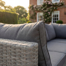 Artemis Home Oliena 8 Seat Modular Rattan Small U-Shape Garden Furniture - Grey - thumbnail 4