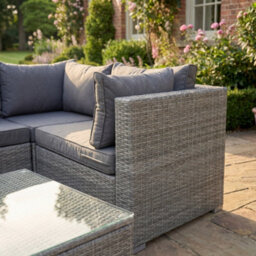 Artemis Home Oliena 8 Seat Modular Rattan Small U-Shape Garden Furniture - Grey - thumbnail 2