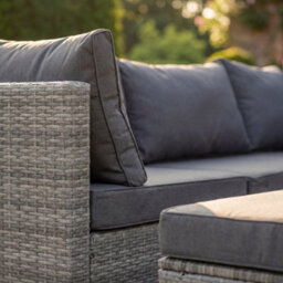 Artemis Home Oliena 8 Seat Modular Rattan Small U-Shape Garden Furniture - Grey - thumbnail 3