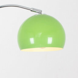 Valuelights Designer Style Chrome Stem Floor Lamp With Green Arco Style Metal Dome Light Shade With Led Gls Bulb In Warm White - thumbnail 3