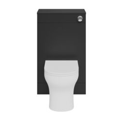 GoodHome Imandra Matt Black Modern Freestanding Toilet Cabinet (H)840mm X (W)500mm - thumbnail 4
